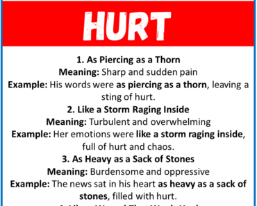 20 Best Similes for Hurt (With Meanings & Examples)