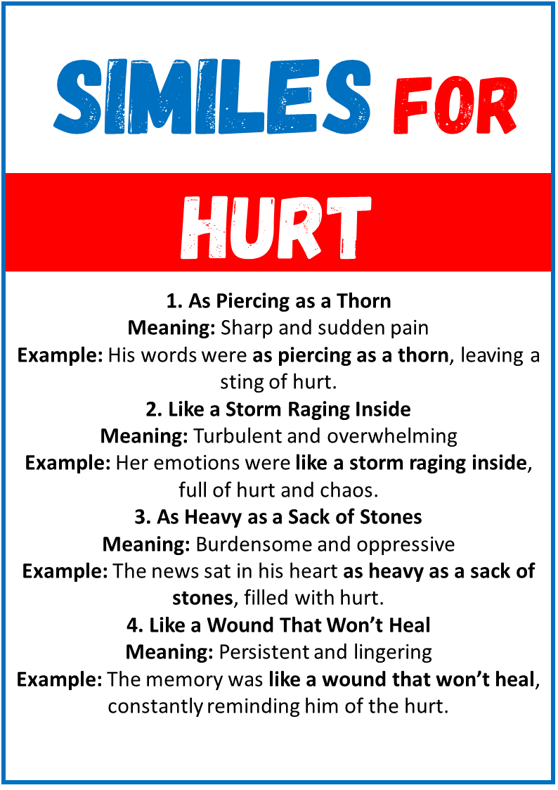 Similes for Hurt