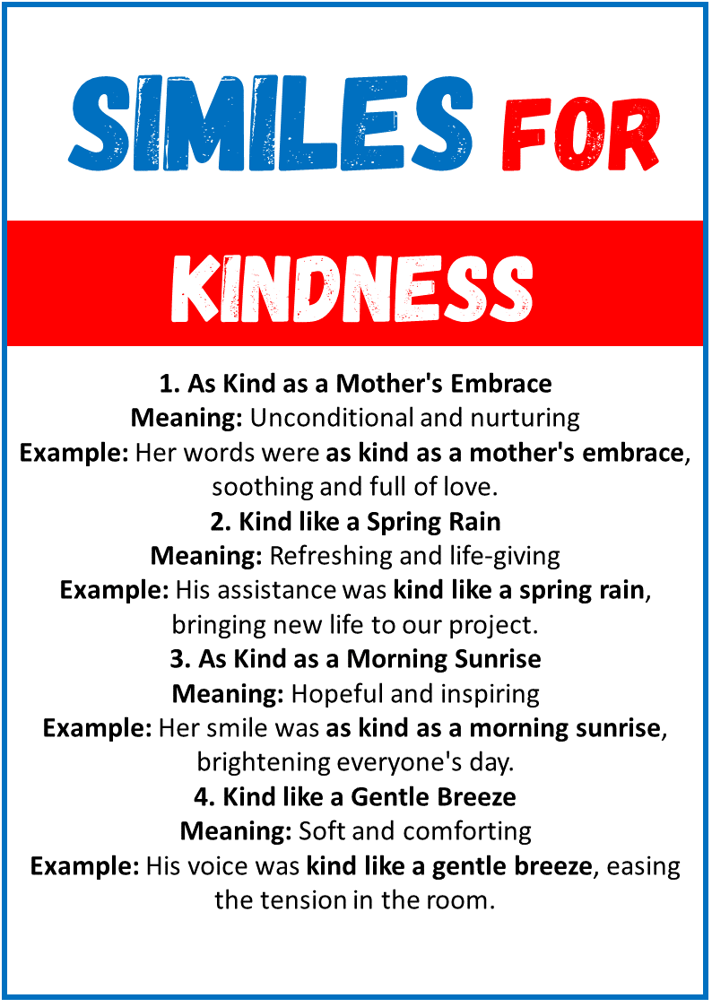 Similes for Kindness