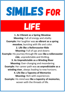 20 Best Similes for Life (With Meanings & Examples) - EngDic