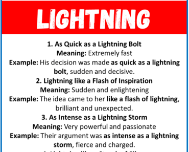 20 Best Similes for Lightning (With Meanings & Examples)