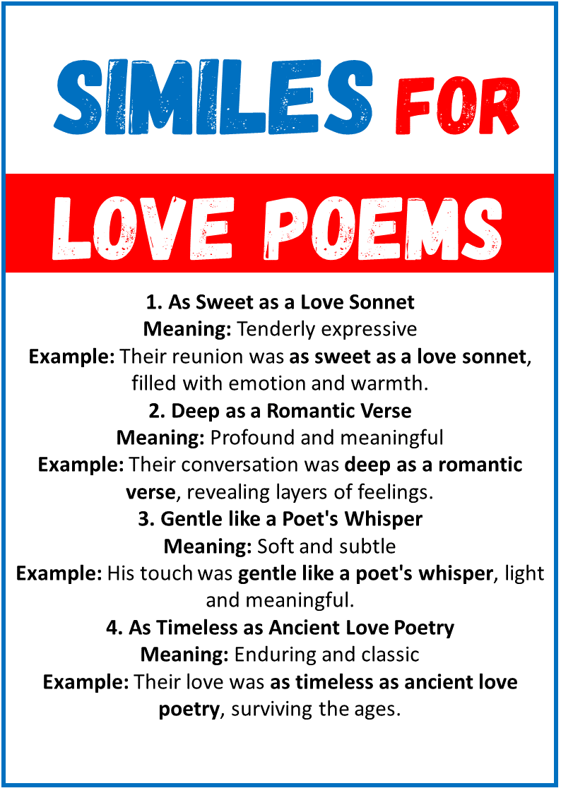Similes for Love Poems