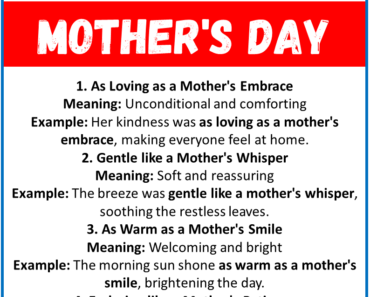 20 Beautiful Similes for Mother’s Day