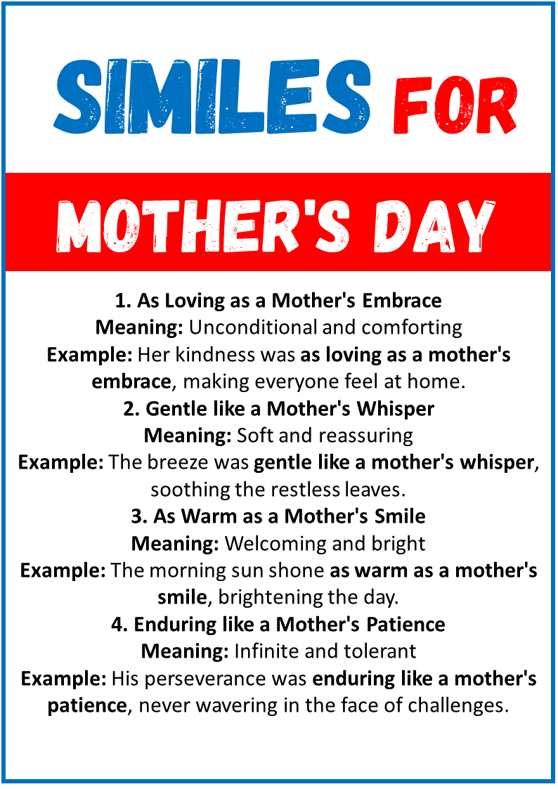Similes for Mother's Day