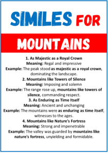 20 Best Similes For Mountains (with Meanings & Examples) - Engdic