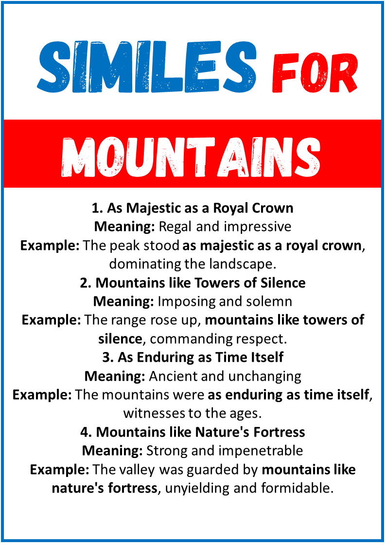 Similes for Mountains