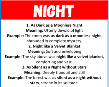 20 Best Similes for Night (With Meanings & Examples)