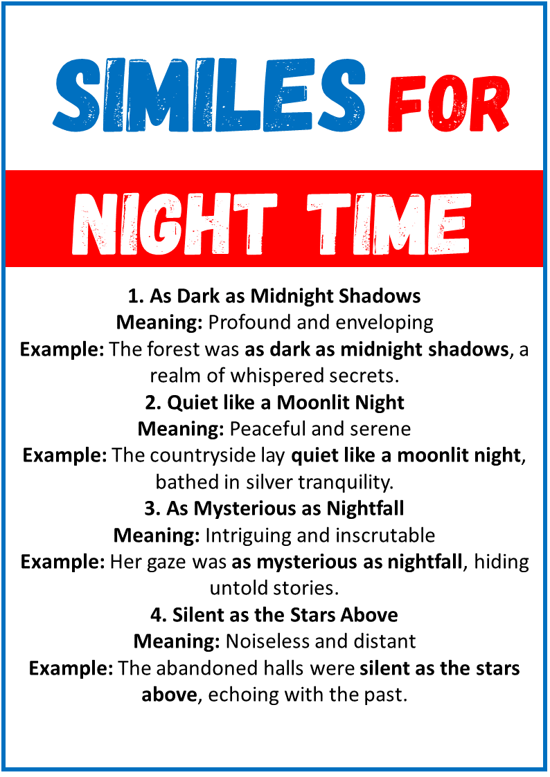 Similes for Night Time