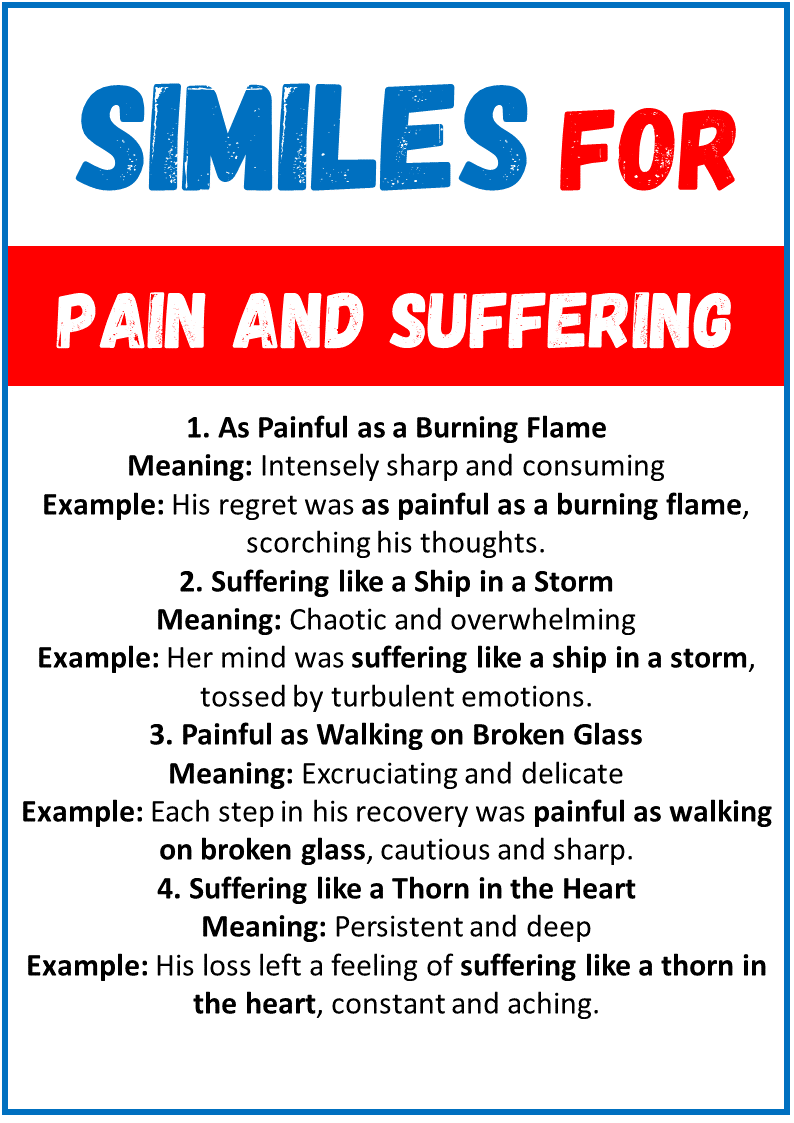 Similes for Pain and Suffering