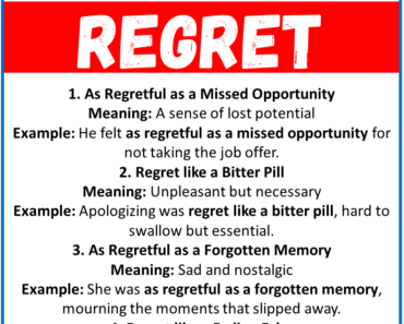 20 Best Similes for Regret (With Meanings & Examples)