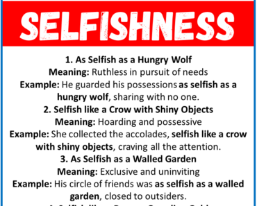 20 Best Similes for Selfishness (With Meanings & Examples)