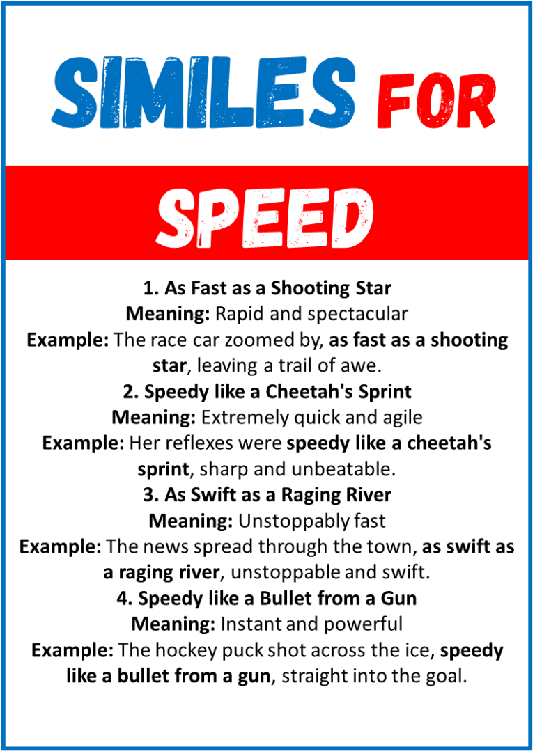 20 Best Similes for Speed (With Meanings & Examples) EngDic