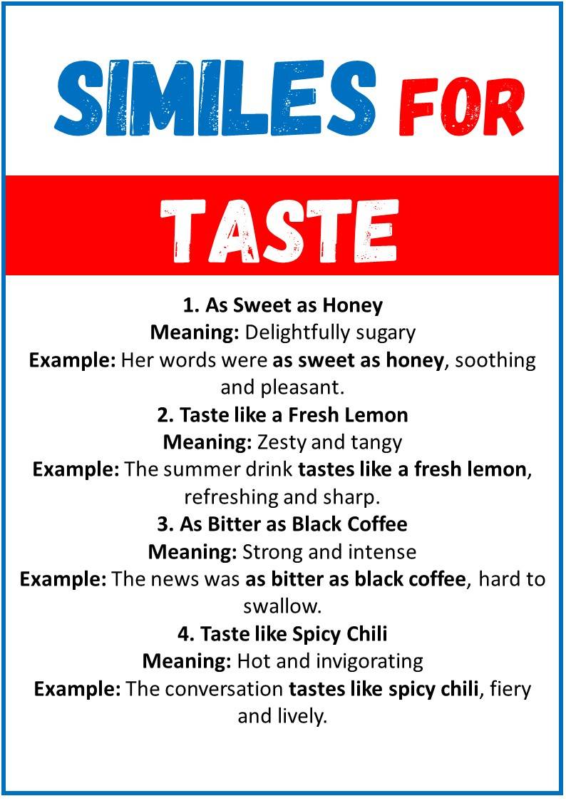 Similes for Taste