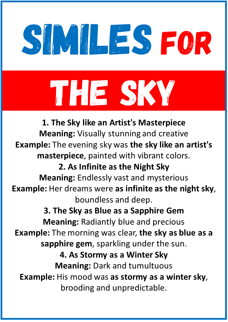 Similes for The Sky