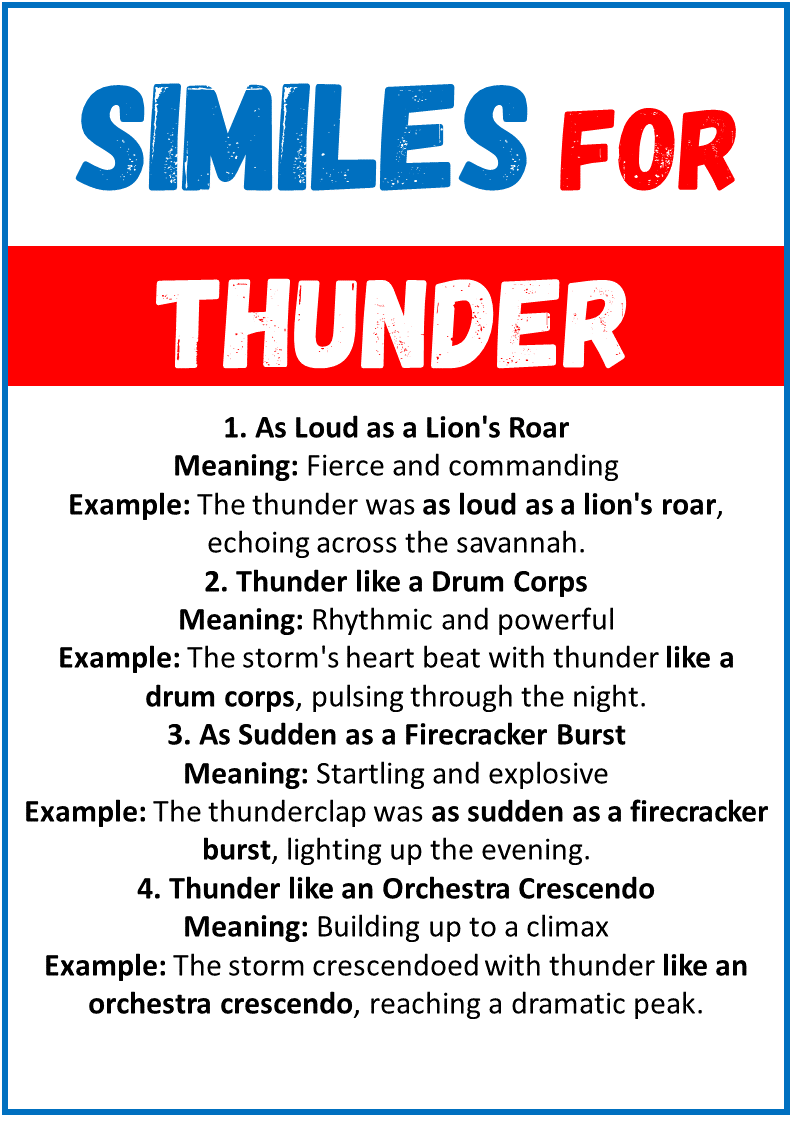 Similes for Thunder