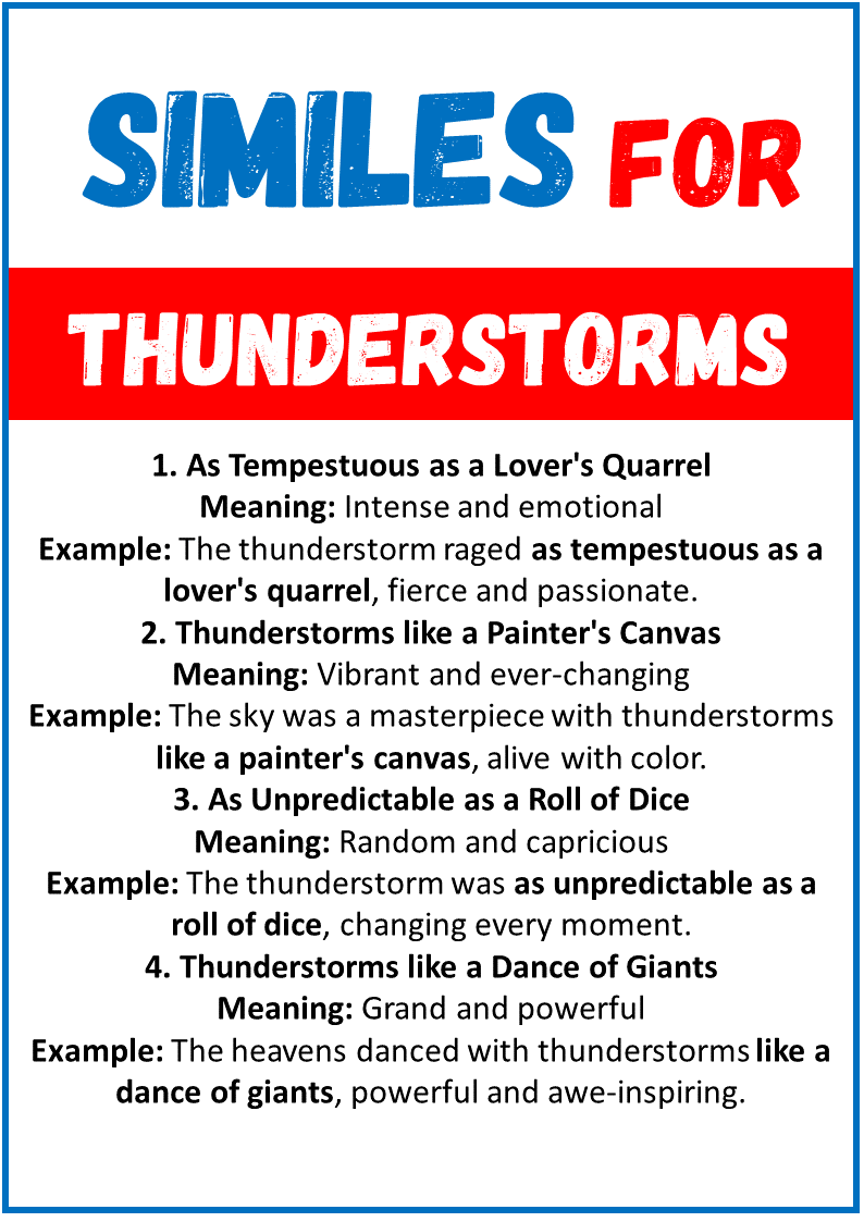 Similes for Thunderstorms