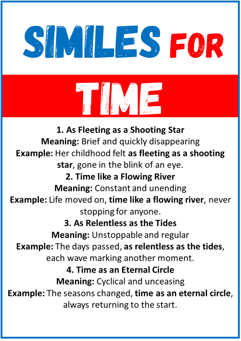 20 Best Similes for Time (With Meanings & Examples) EngDic