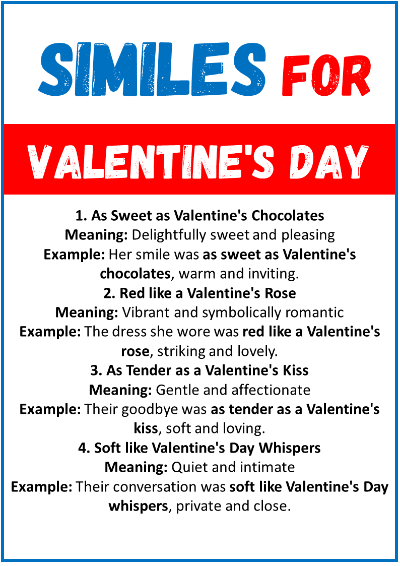Similes for Valentine's Day