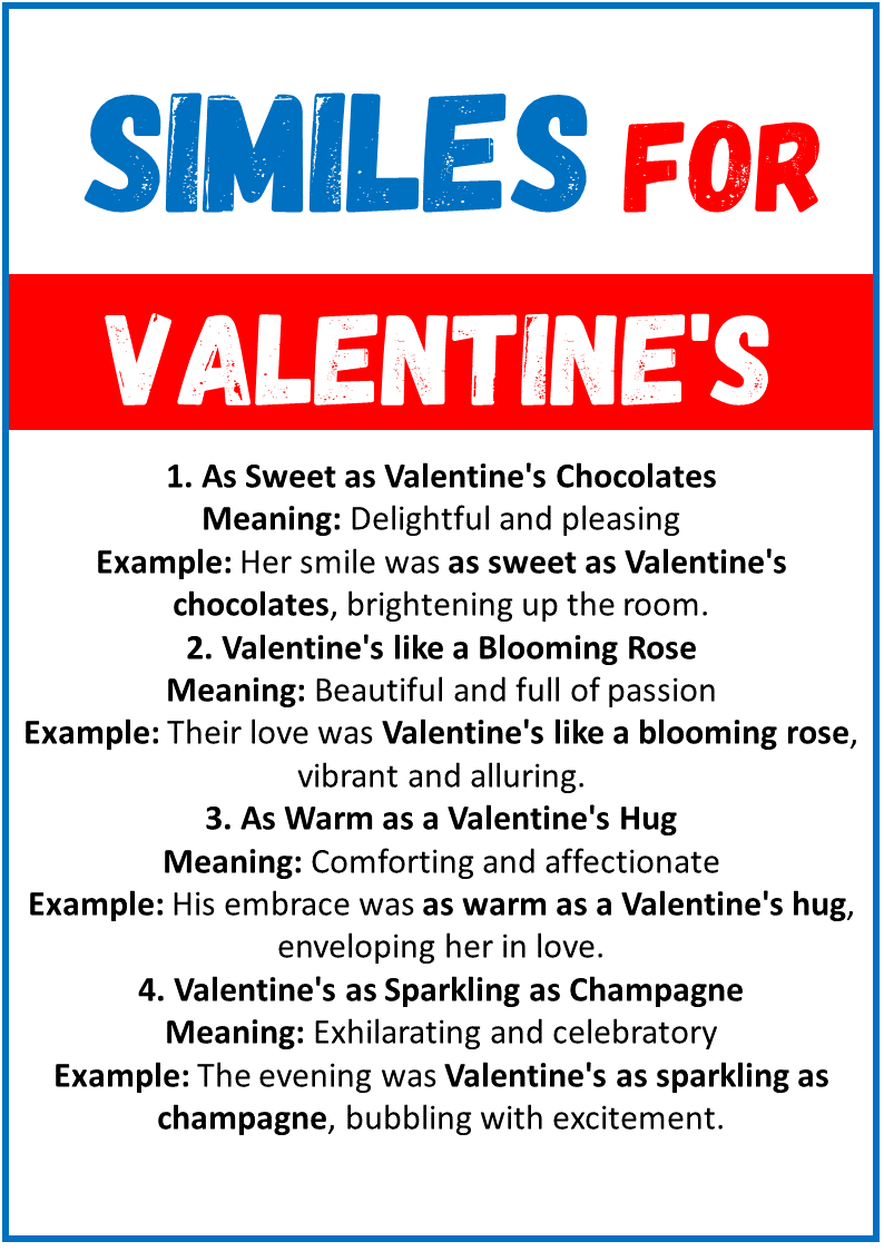 Similes for Valentine's