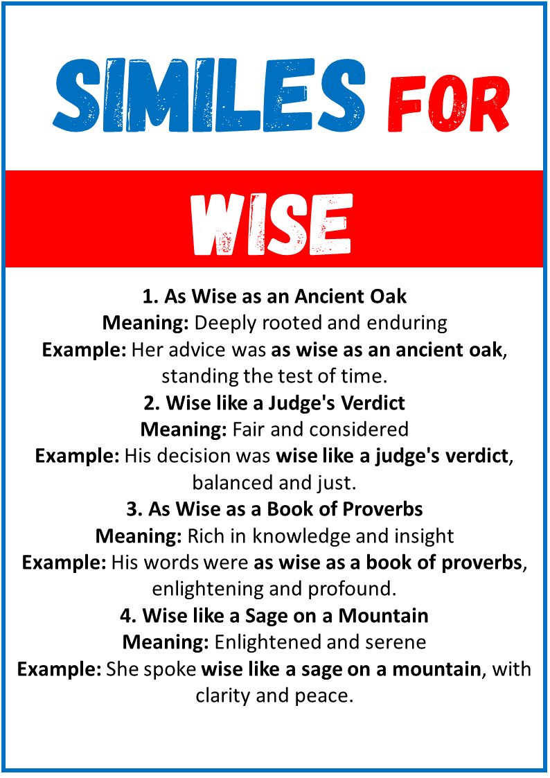Similes for Wise