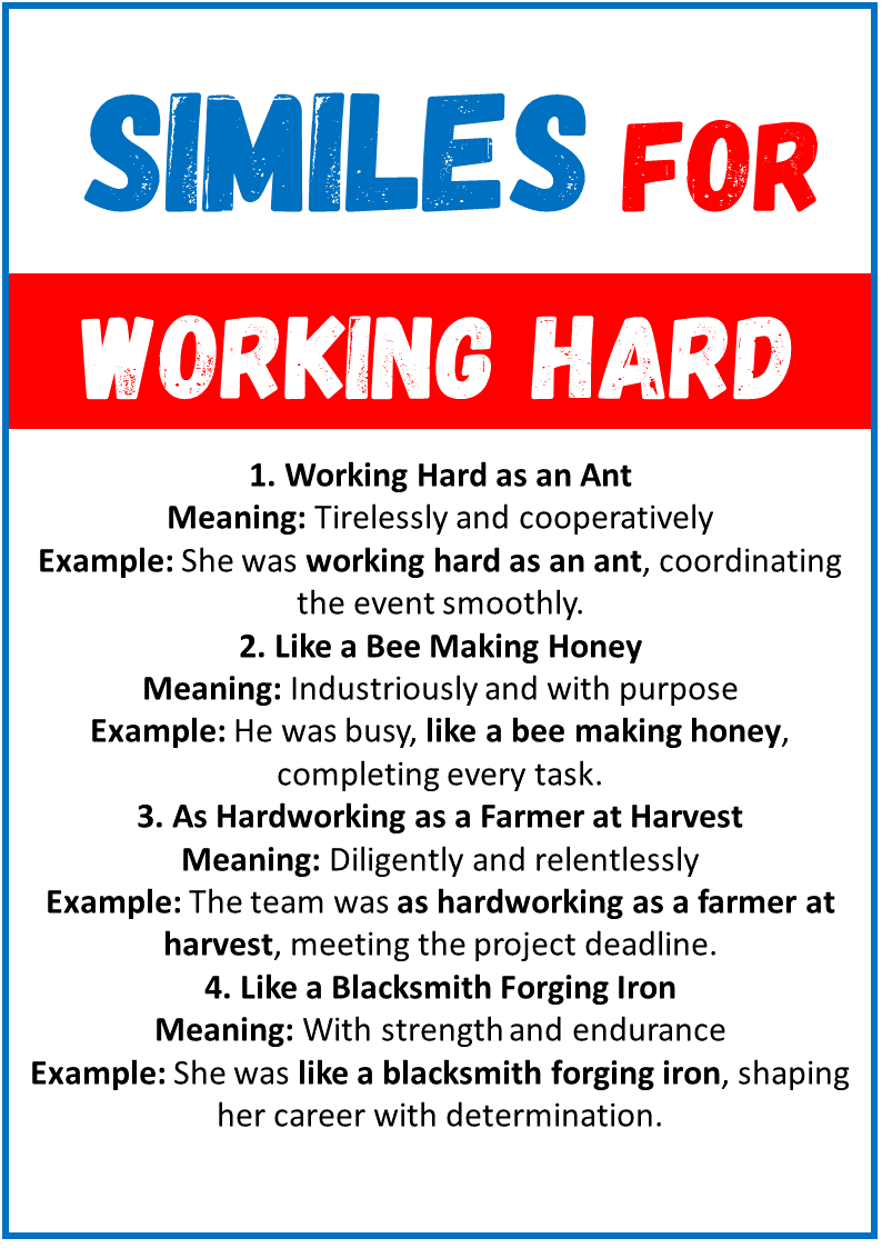 Similes for Working Hard