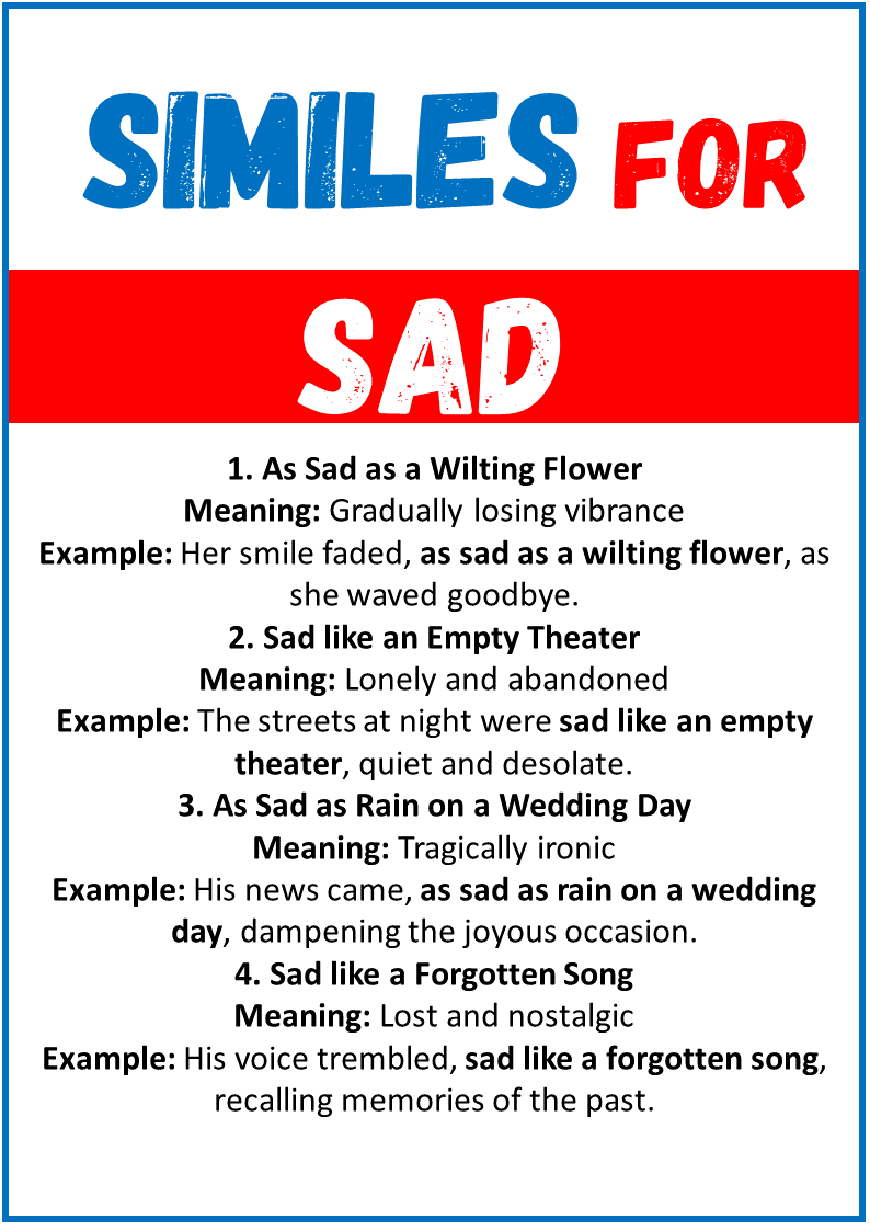 Similes for sad