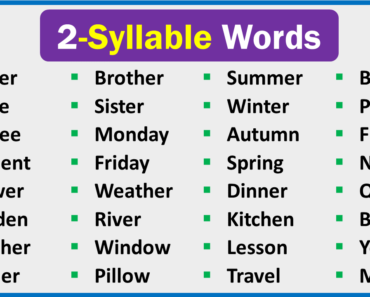 Two Syllable Words (Huge List for Kids & Teachers)