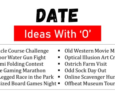 100 Funny and Cute Date Ideas That Start With O