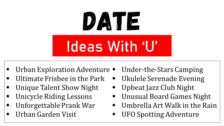 100 Funny and Cute Date Ideas That Start With U - EngDic