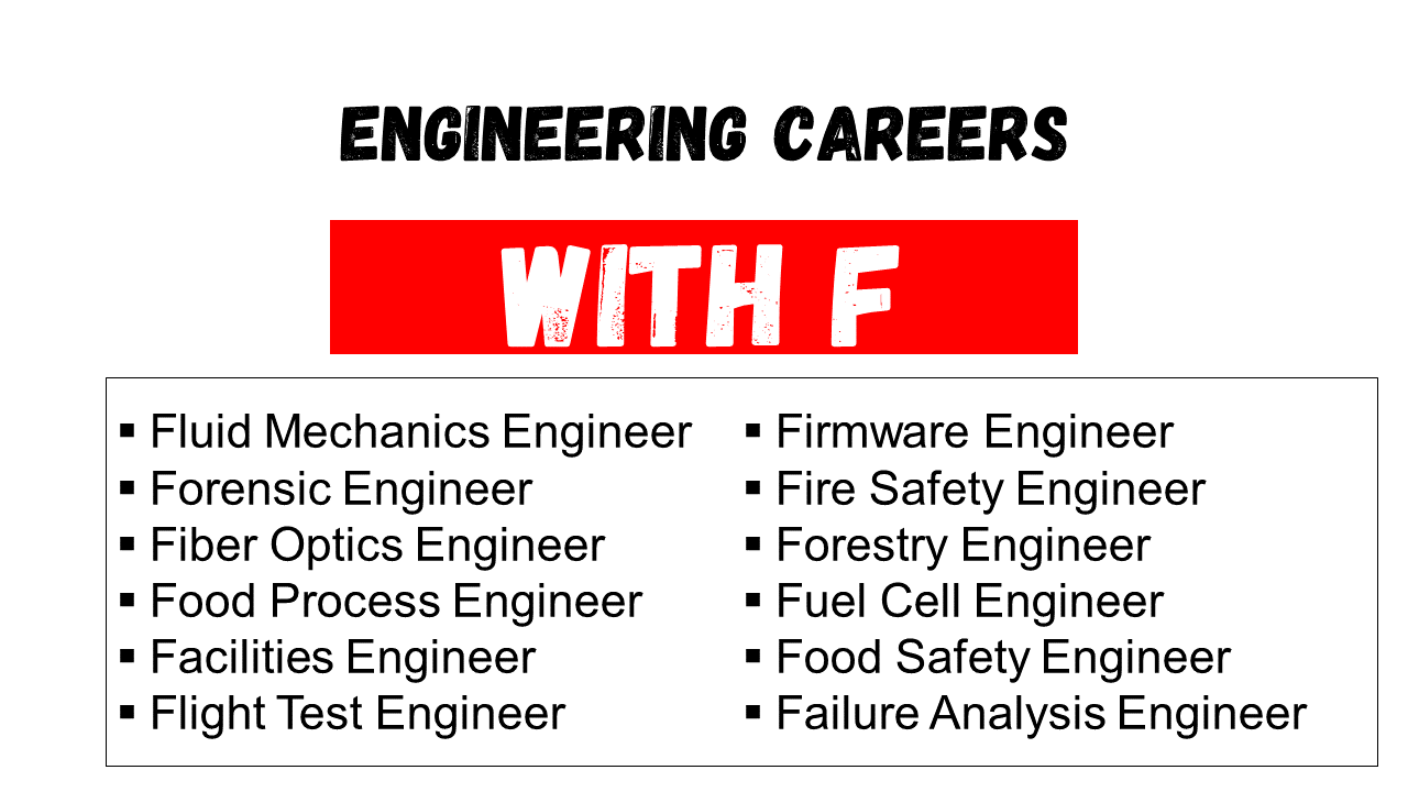engineering careers that start with f