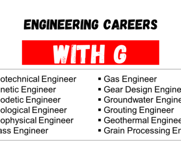 Top 50 Engineering Careers That Start With G