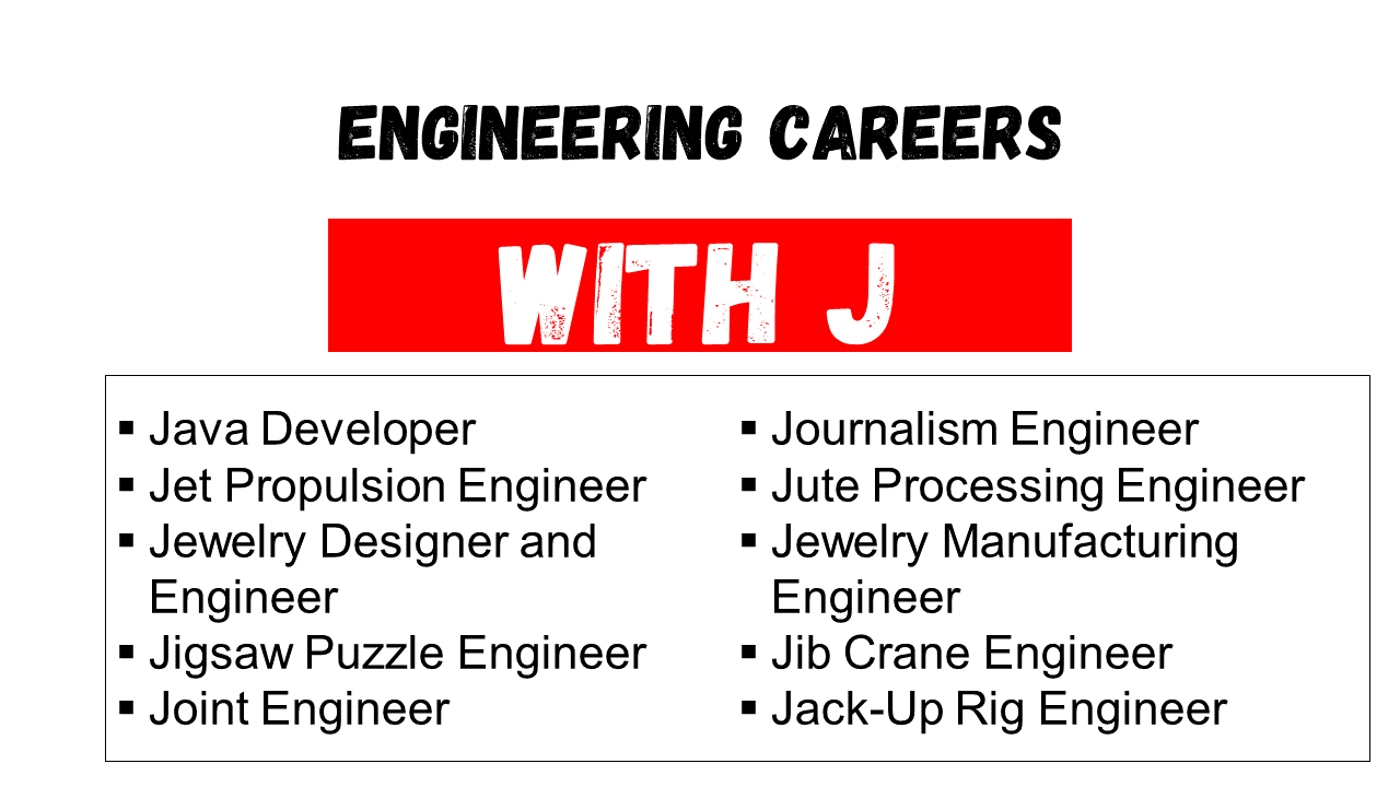 engineering careers that start with j