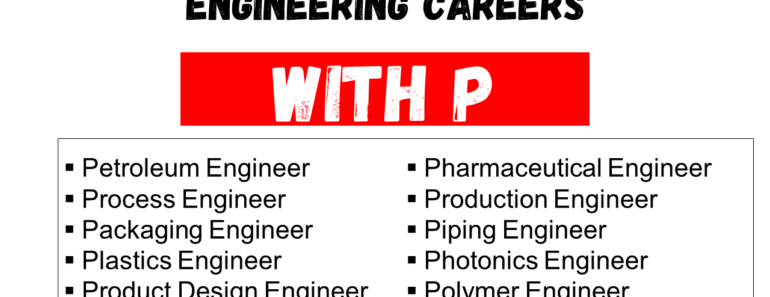 Top 50 Engineering Careers That Start With P