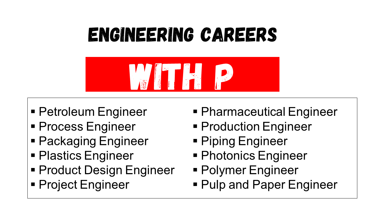 engineering careers that start with p