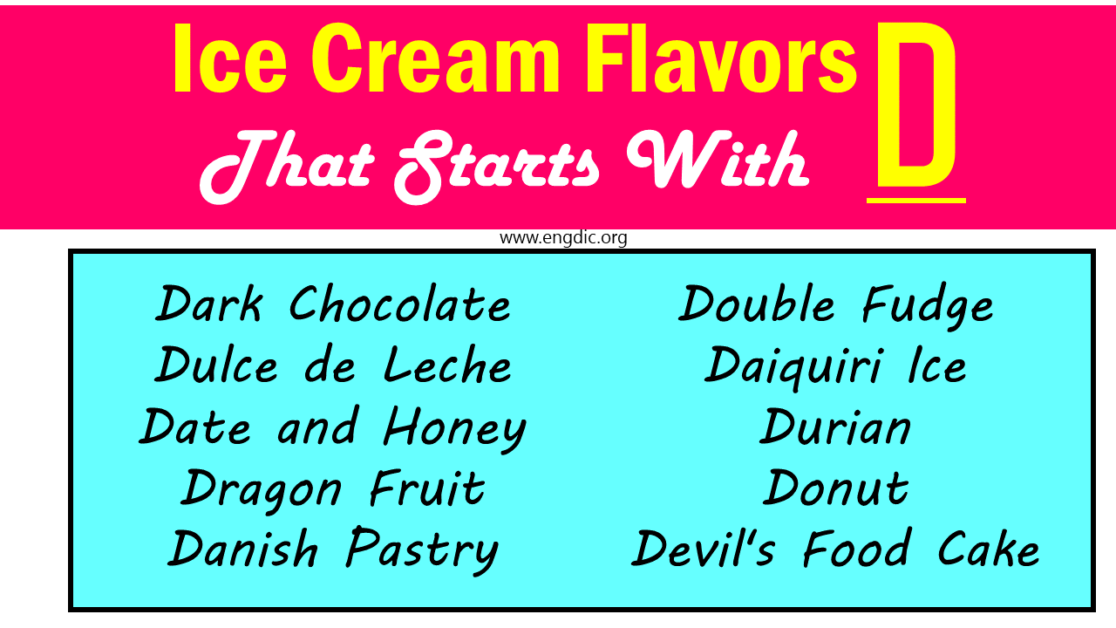Top Ice Cream Flavors That Start With D EngDic