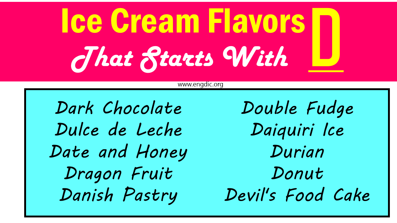 ice cream flavors that start with d