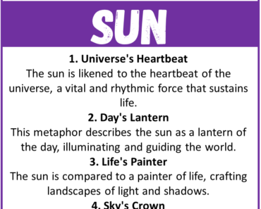 50 Metaphors For Sun with Meaning