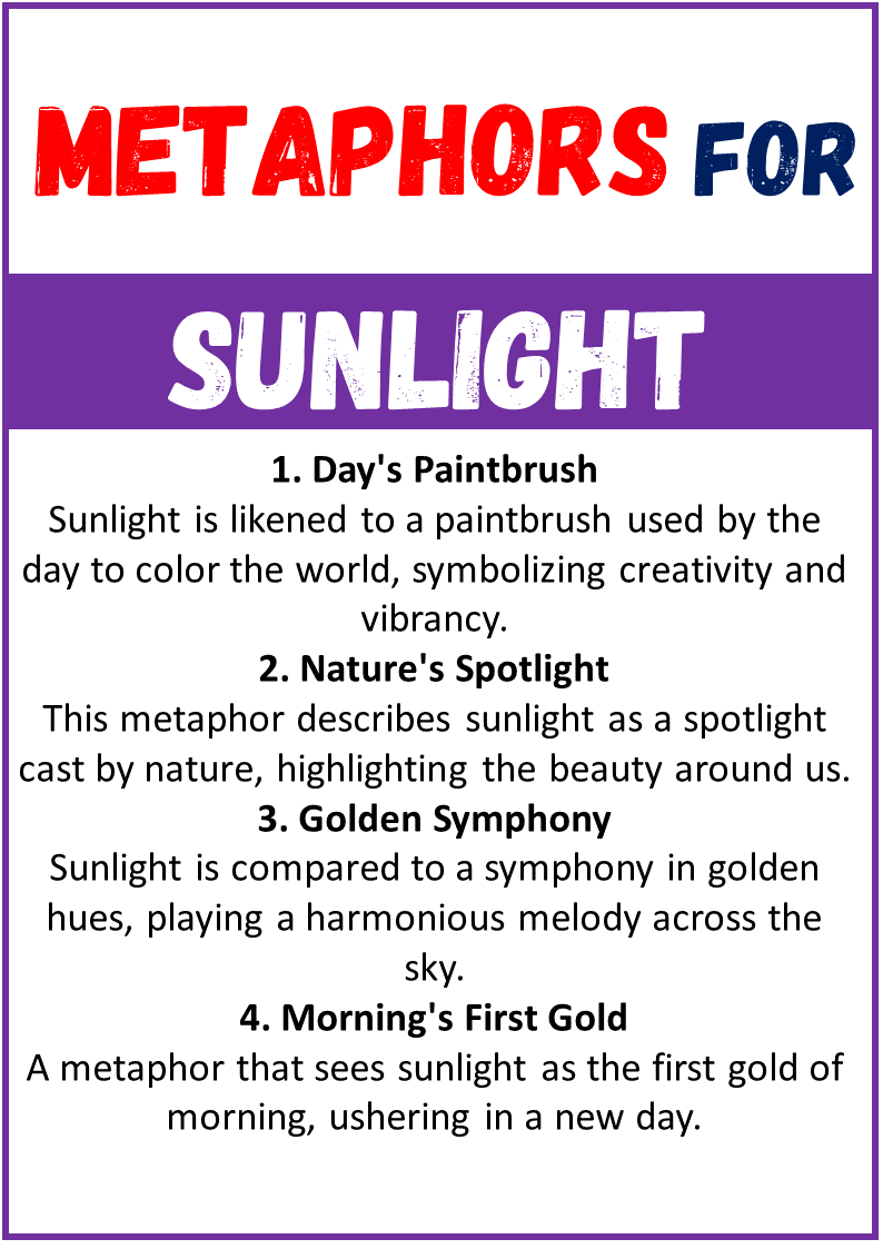 metaphors for Sunlight