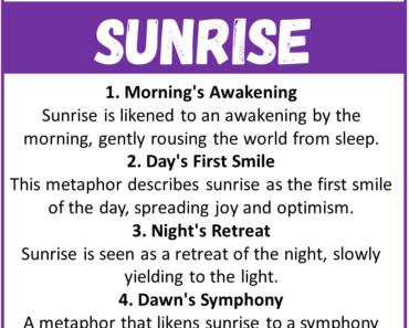 50 Metaphors For Sunrise with Meaning
