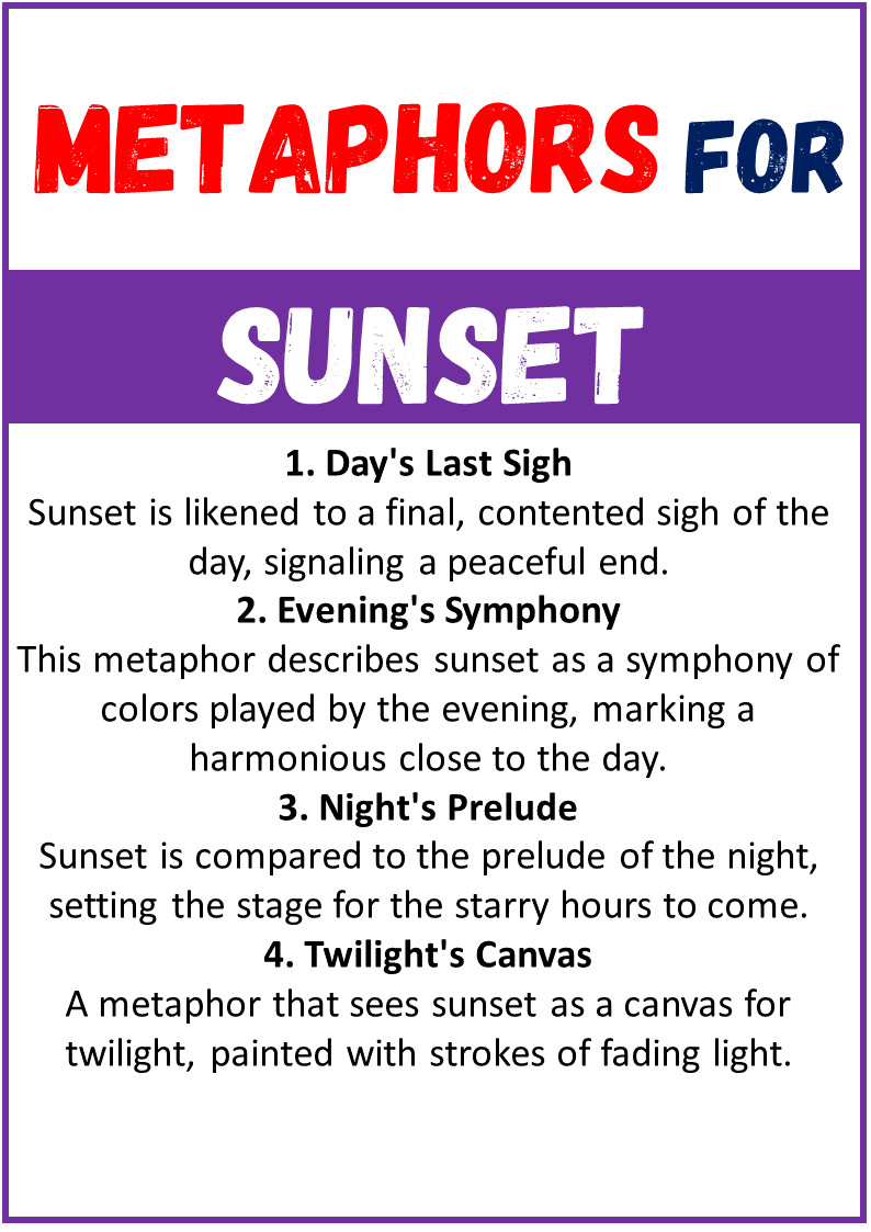 metaphors for Sunset