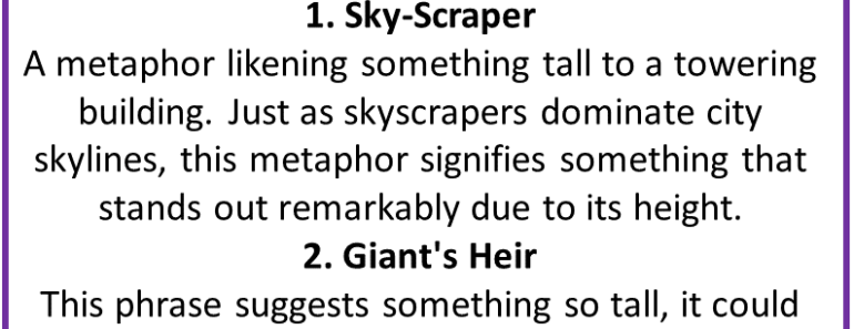 50 Metaphors for Tall With Meaning