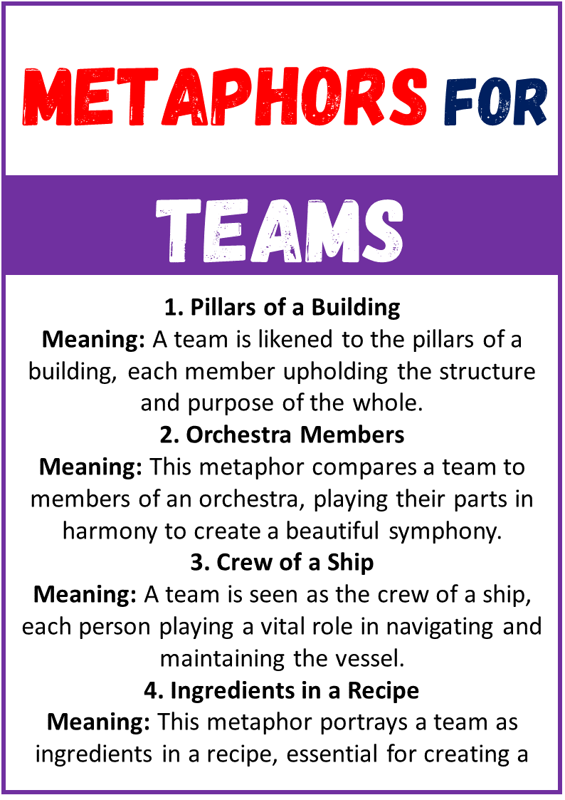 metaphors for Teams