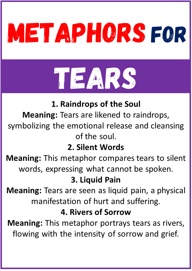 metaphors for Tears