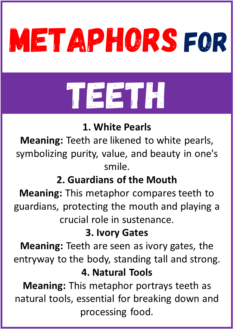 metaphors for Teeth