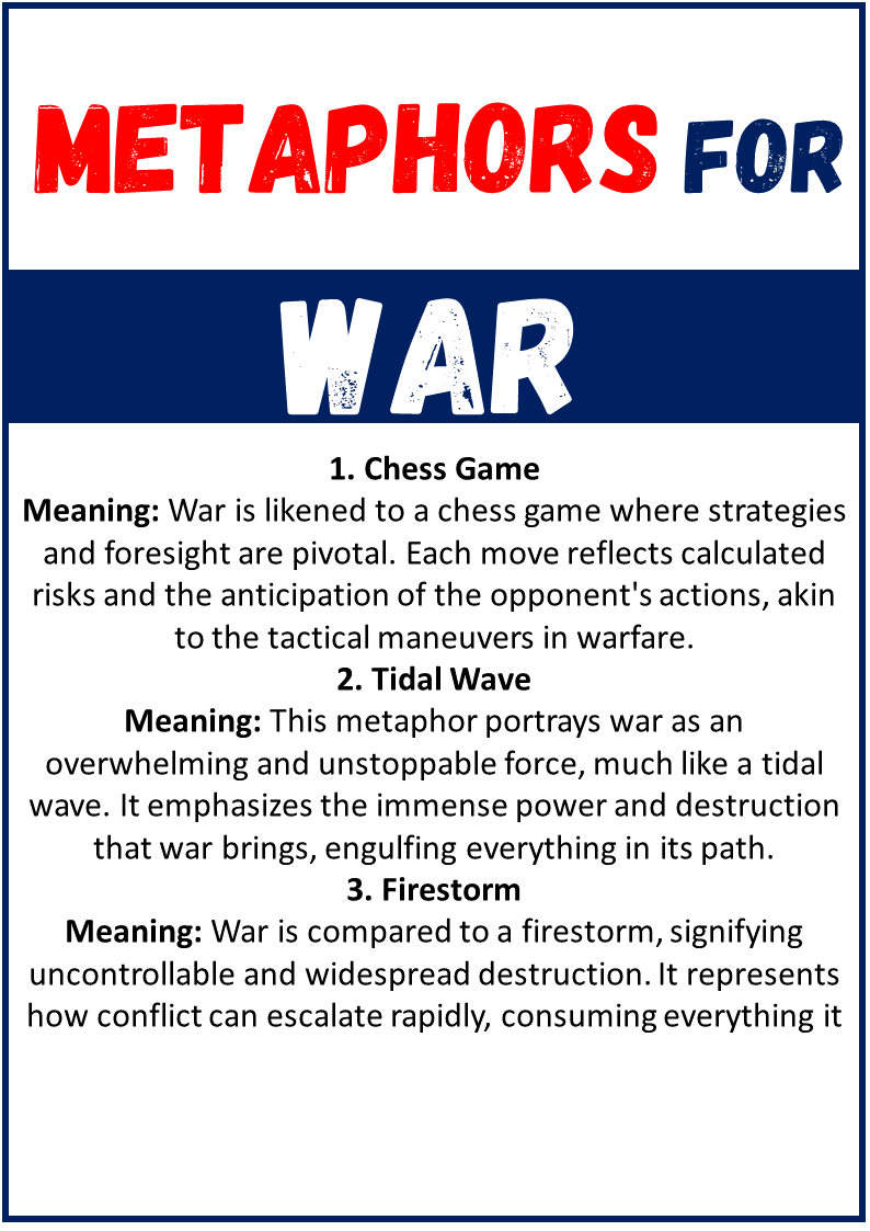 metaphors for WAR