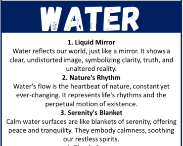 Top Metaphors for Water with Meaning