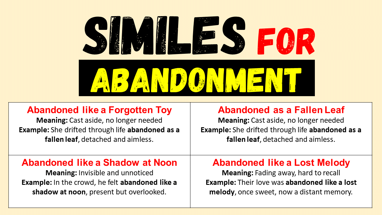 similes for Abandonment