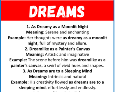 20 Best Similes for Dreams (With Meanings & Examples)