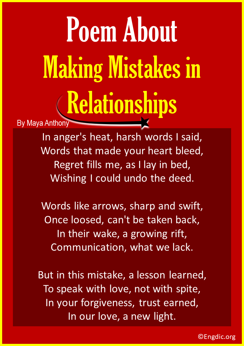 Poems about Making Mistakes in Relationships