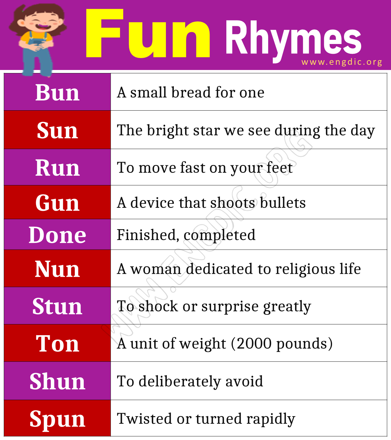 Fun Rhyme Words